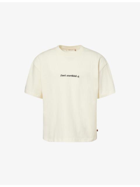 HONOR THE GIFT Don't Overthink It Embroidered Cotton T-Shirt