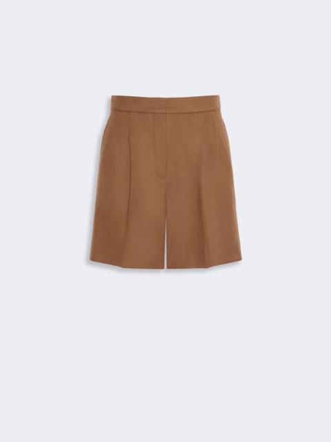 Max Mara RAGAZZA Wool broadcloth shorts - TOBACCO