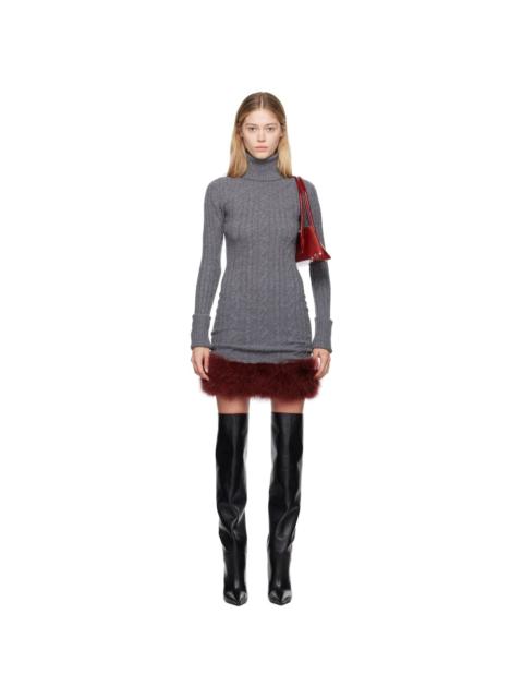 Gray Turtleneck Minidress