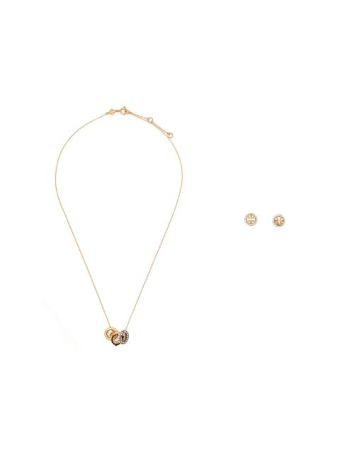 TORY BURCH Miller crystal-embellished necklace and earring set