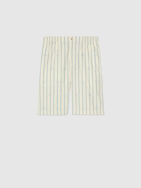 GUCCI Double G stripe cotton shorts