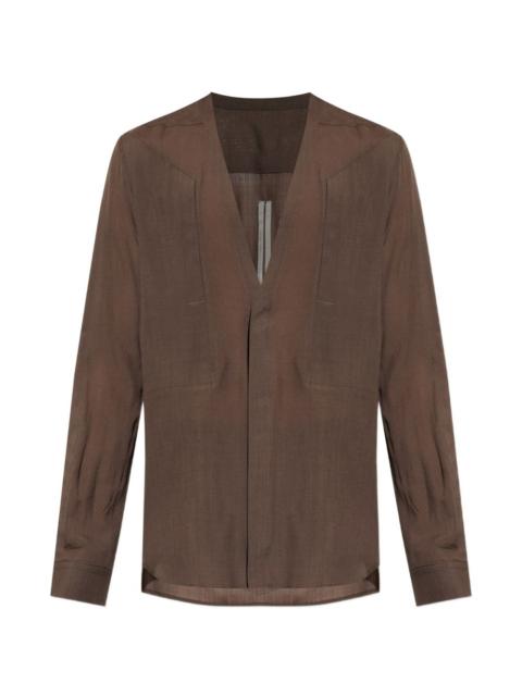 Rick Owens V-neck long-sleeve shirt