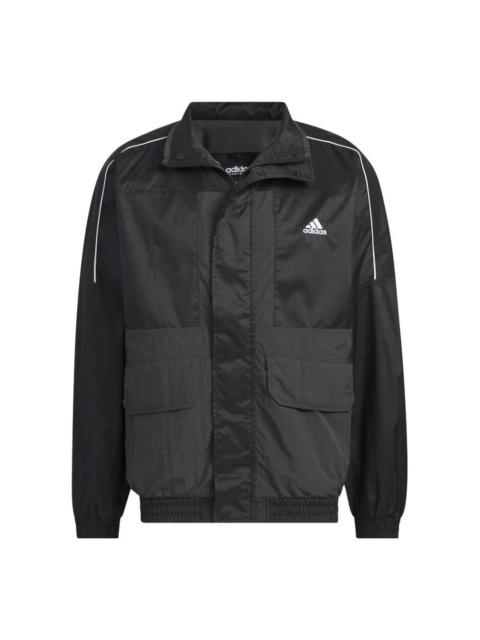 adidas Warding Oversized Fit Woven Full Zip Jacket 'Black' IK7326