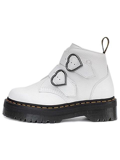Dr. Martens (WMNS) Dr.Martens Devon Heart Leather Platform Boots 'White' 26439100