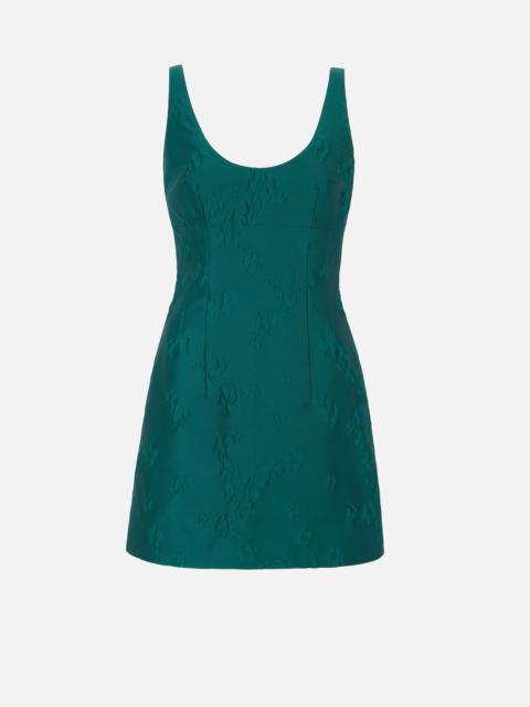 EMILIA WICKSTEAD Einna Dress In Emerald Green Ditsy Floral Jacquard
