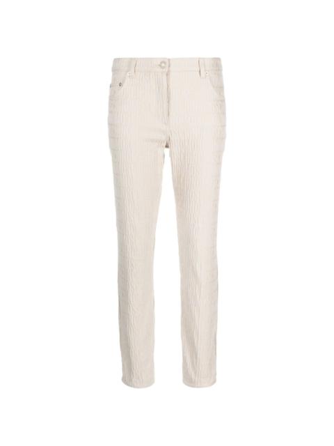 logo-print cotton-blend tapered trousers