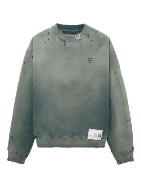 Maison MIHARAYASUHIRO distressed embroidered sweatshirt