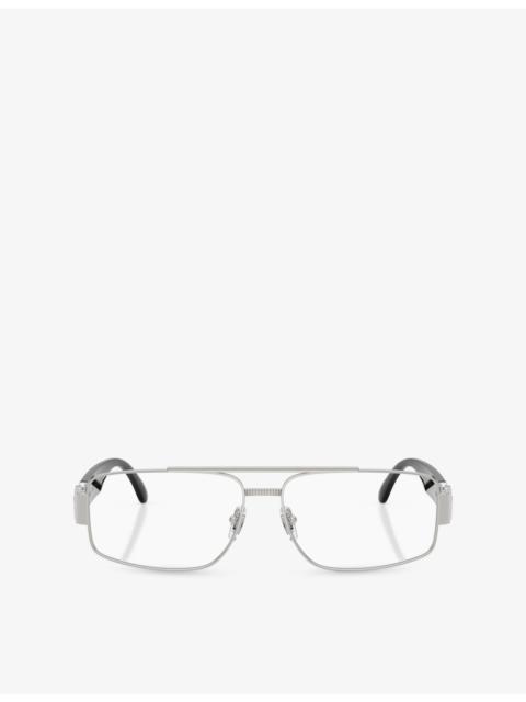 VERSACE VE1317 Rectangle-Frame Metal Sunglasses