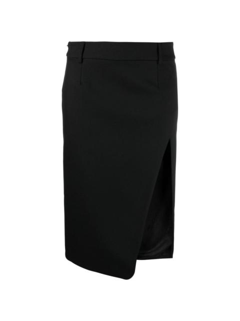 Off-White side-slit crepe midi skirt