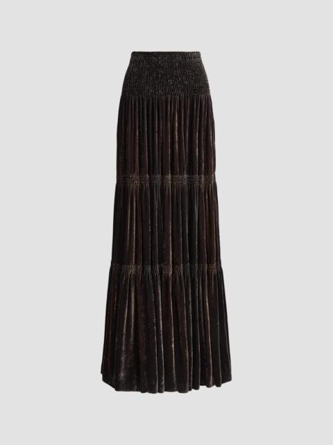 Ralph Lauren Women's Janie Velvet Pleated Maxi Skirt - Brown