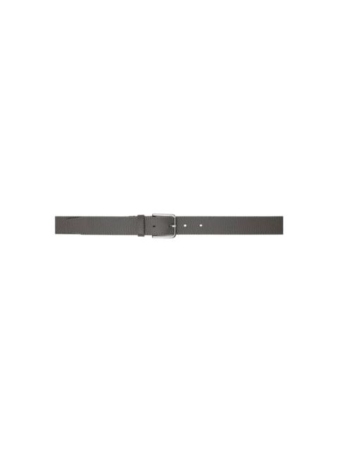 The Frankie Shop Gray Toni Pebbled Leather Belt