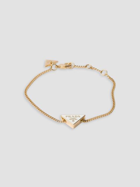 Prada Women's Enameled Metal Bracelet - White Gold