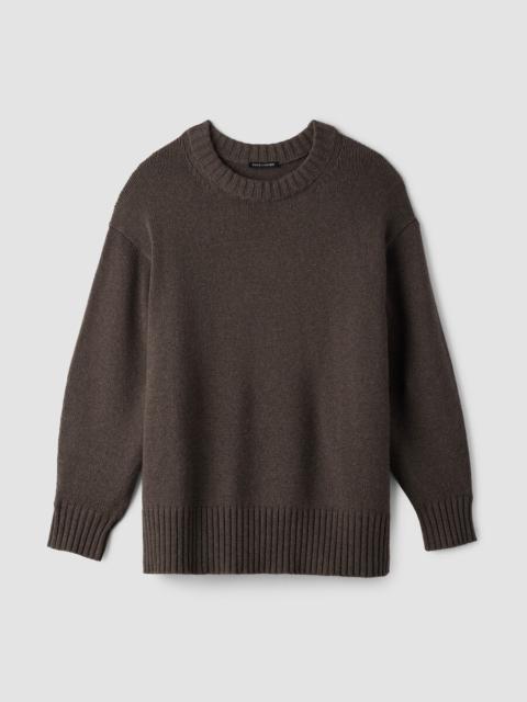 EILEEN FISHER Cotton & Recycled Cashmere Crew Neck Long Top