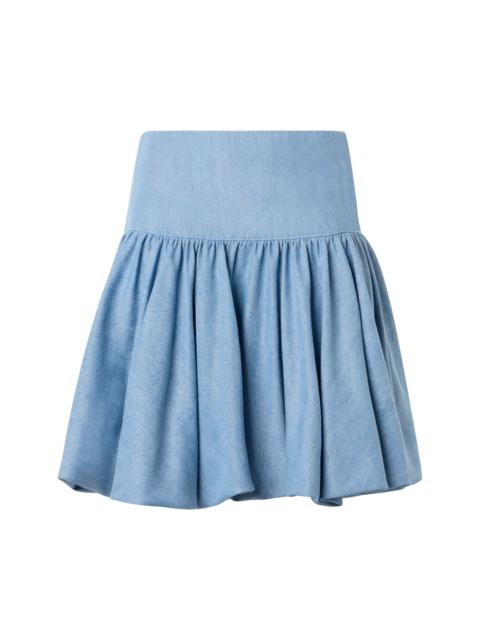 AKRIS Women's Washed Denim A-Line Miniskirt - Sky Blue Denim