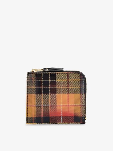 Comme Des Garçons Tartan-print half-zip shell wallet