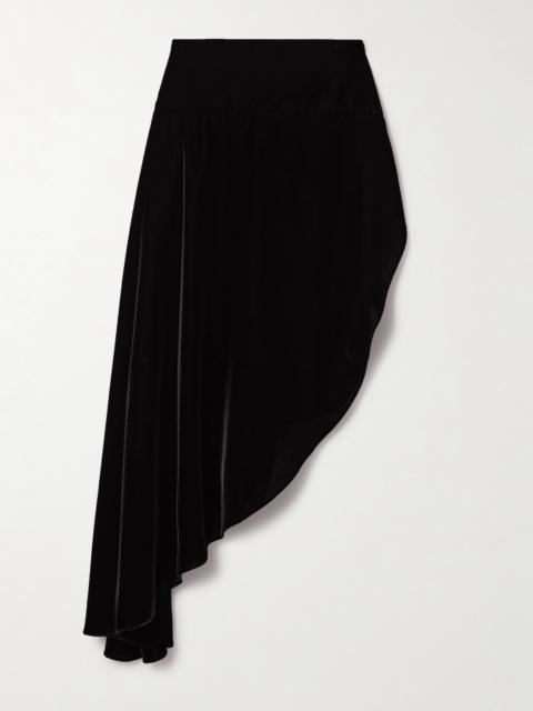 Alaïa Asymmetric Velvet Skirt