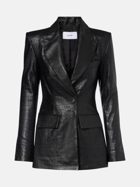 ALEX PERRY Croc-effect leather blazer