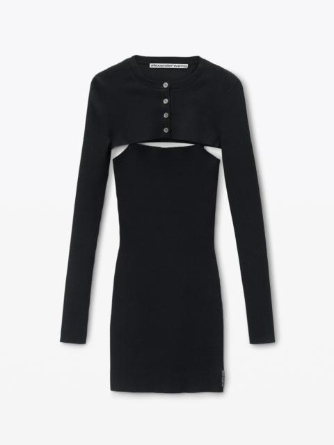 Alexander Wang Cropped Cardigan Twinset Dress