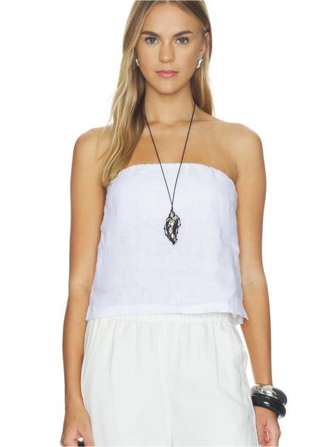 perfectwhitetee Gianna Linen Tube Top