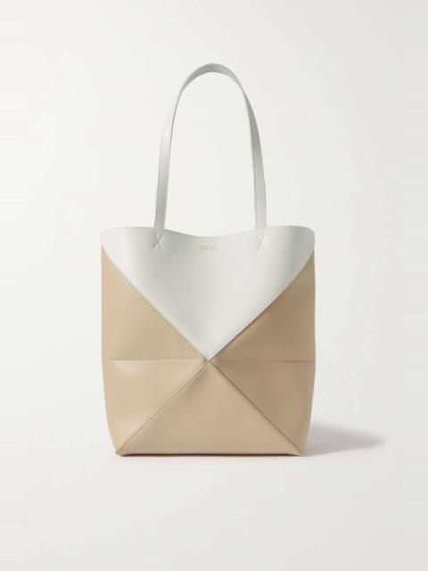 Loewe Puzzle Fold convertible medium two-tone leather tote bag