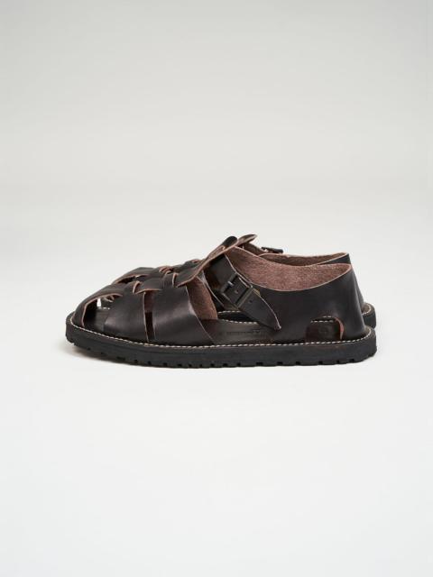 Nigel Cabourn Leather Gurkha Sandal in Black