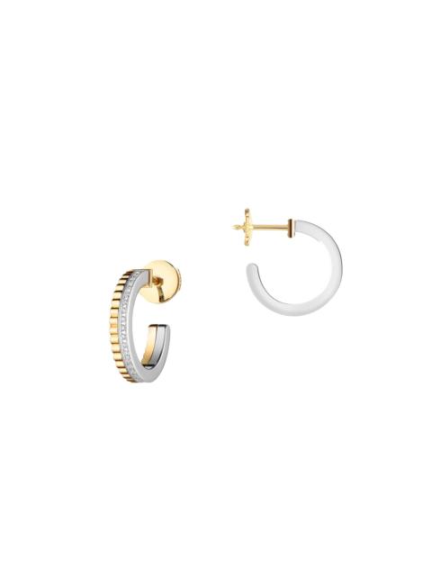 Boucheron Quatre Radiant 판 18ct 황색과 백색 금 0.24ct 다이아몬드 hoop 귀걸이