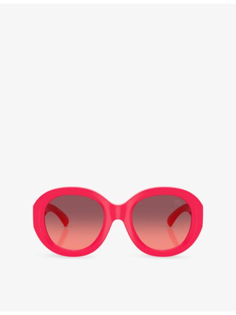 Burberry BE4497U Round-Frame Acetate Sunglasses