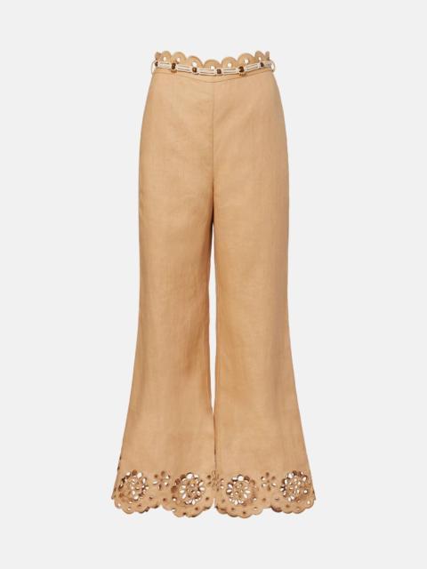Zimmermann Awaken linen cropped flared pants