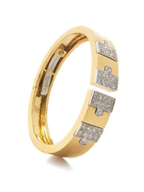 DAVID WEBB Diamond Hammered Lane Bracelet