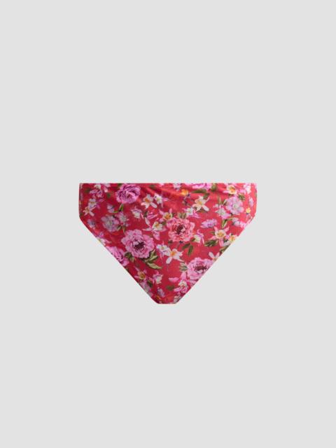 PatBO Women's Peony Print High-Waisted Bikini Bottom - Red