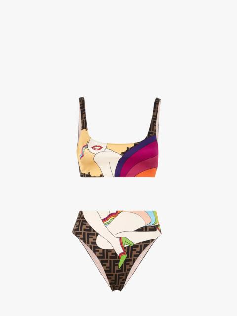 FENDI Multicolor Lycra® bikini
