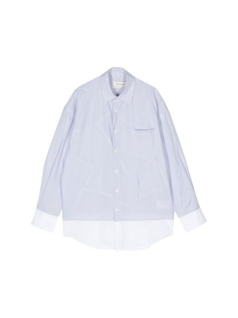 FENG CHEN WANG logo-embroidered patchwork shirt