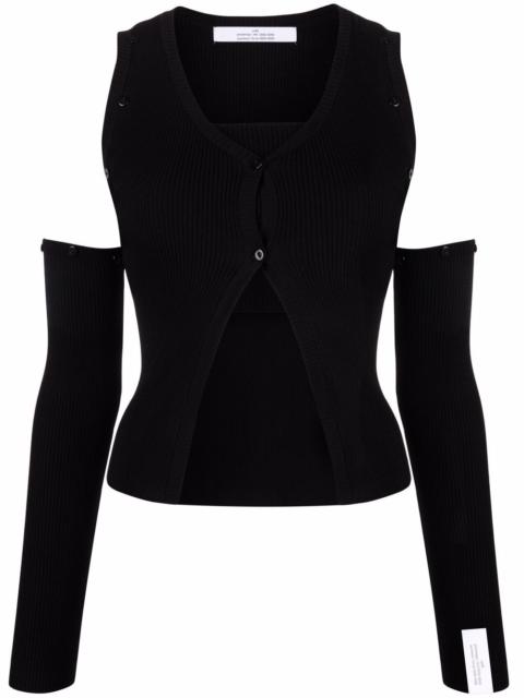 rokh cut-out knitted cardigan