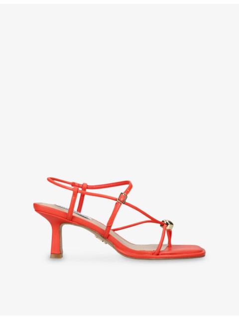 STEVE MADDEN Jackpots Faux-Leather Heeled Sandals