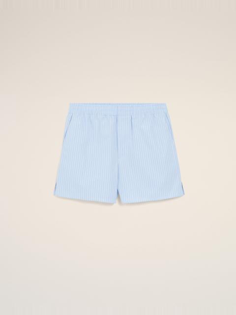 AMI Paris BLUE COTTON ELASTICATED SHORTS