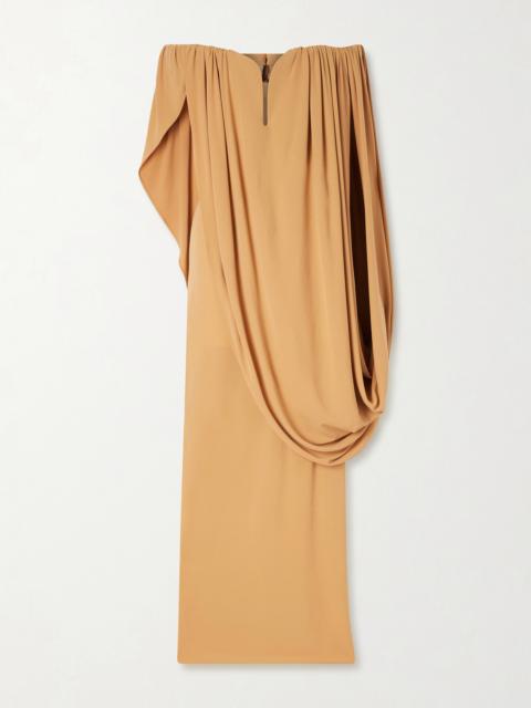 Stella McCartney Off-the-shoulder Cape-effect Draped Crepe-jersey Gown