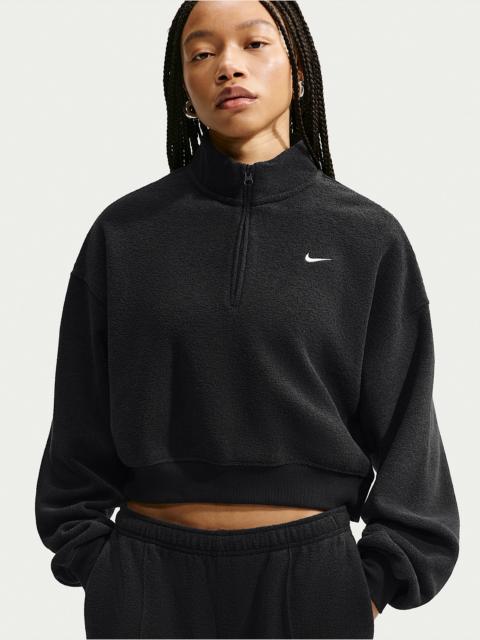 Nike Nike Studio Fleece Medium Weight Plush Women's Oversized 1/4-Zip Cropped Top
