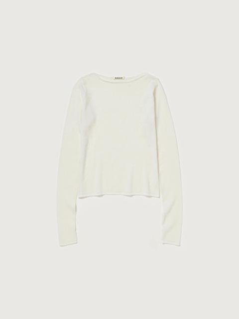 AURALEE SHEER CASHMERE KNIT BOAT NECK P/O