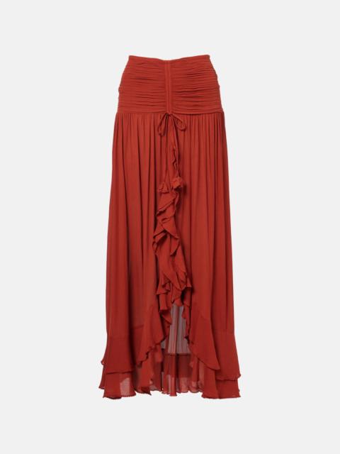 Poupette St Barth Neree asymmetric maxi skirt