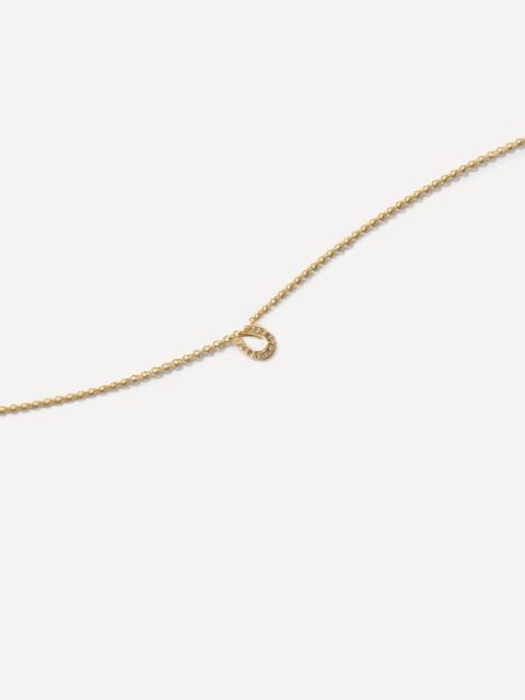 ROXANNE FIRST 14ct Gold Brown Diamond Horseshoe Pendant Necklace