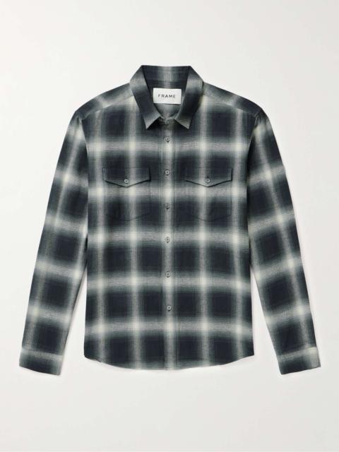 FRAME Checked Brushed Cotton-Flannel Shirt