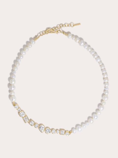Completedworks 18K Gold-Plated Silver Freshwater Pearl and Cubic Zirconia Necklace