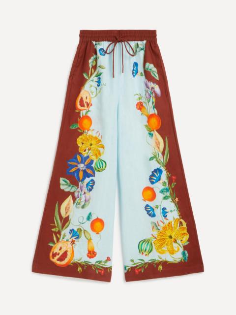ALÉMAIS Dahlia Floral Linen Trousers