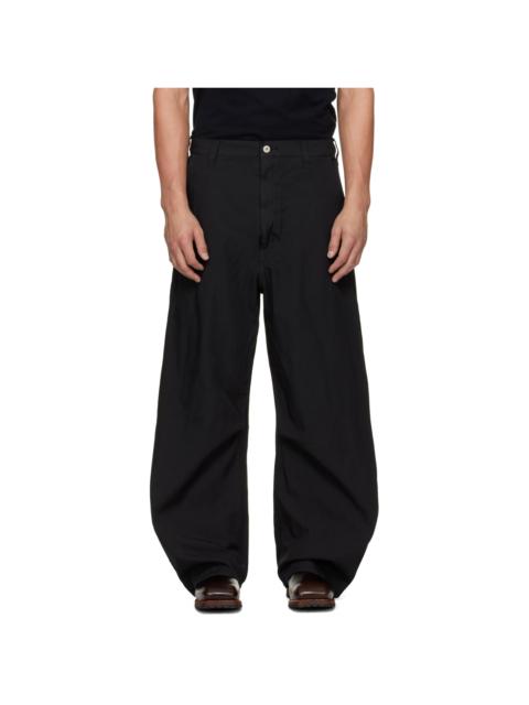 Comme des Garçons Homme Black Garment Treated Polyester Trousers
