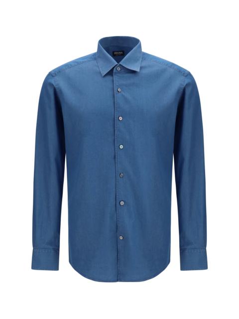 ZEGNA Zegna Cotton Shirt — Blue
