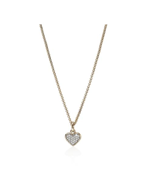 JOHN HARDY JH Essential Heart Pendant Necklace, Gold, Diamonds, 1.5MM