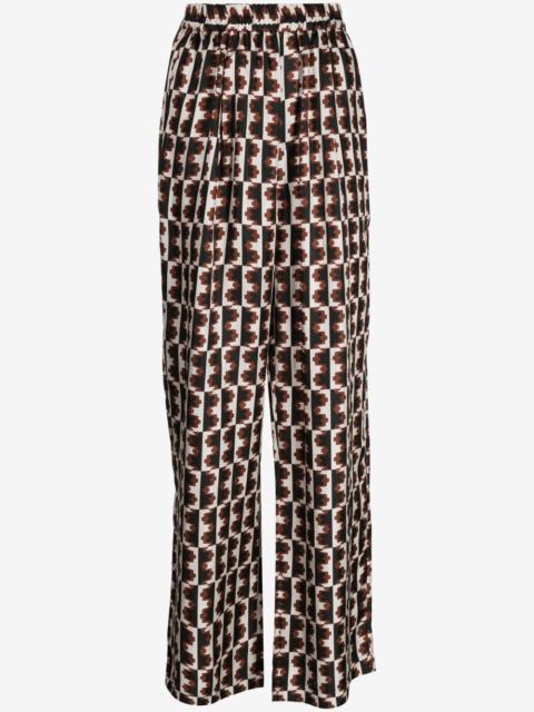 BIYAN straight-leg graphic-print trousers