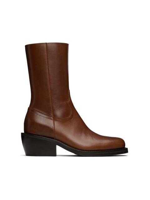 Dries Van Noten Tan Leather Boots