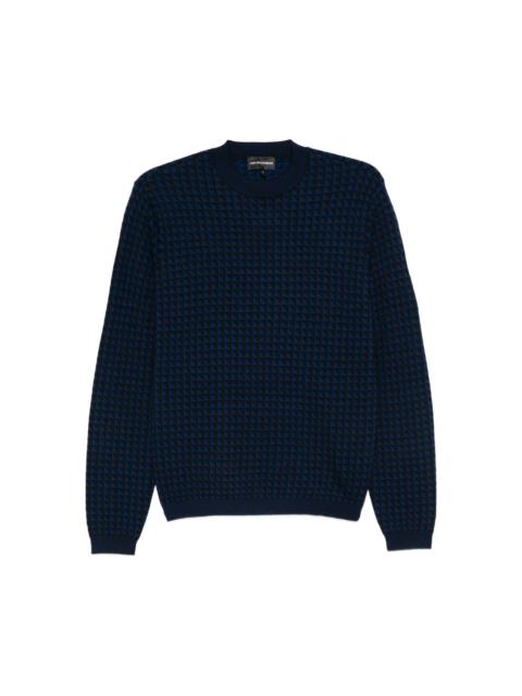 EMPORIO ARMANI houndstooth wool sweater
