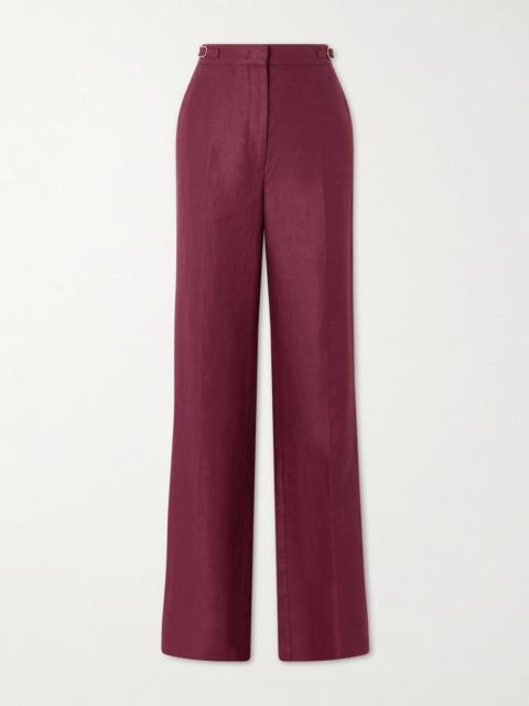 GABRIELA HEARST Vesta Wool, Silk And Linen-blend Flared Pants
